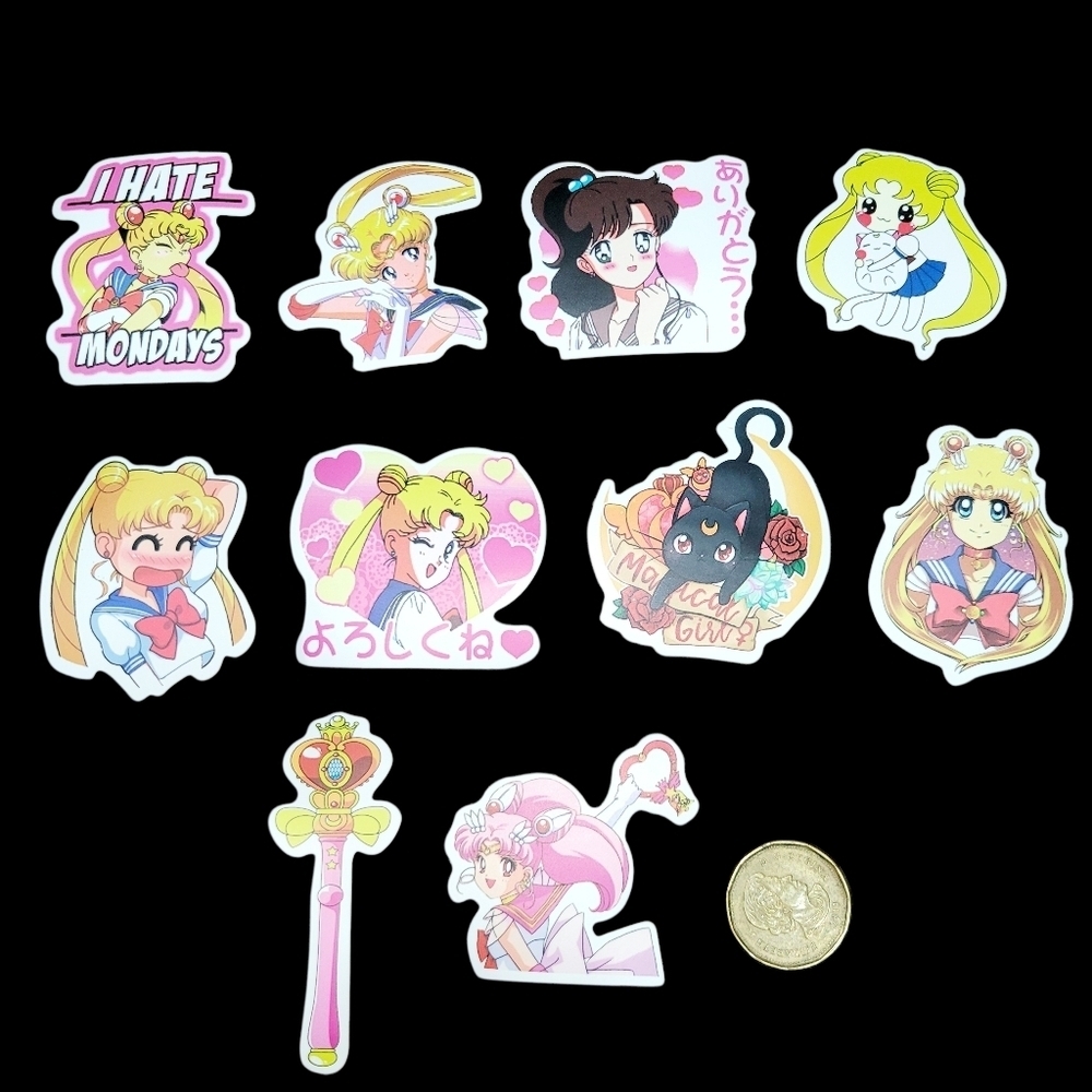 3/$20 10pcs Brand New Waterproof Sailor Moon Stickers #c